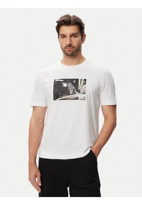BOSS T-Shirt Te Motors 50566627 Biały Regular Fit. Kolor: biały. Materiał: bawełna