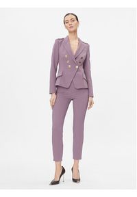 Elisabetta Franchi Marynarka GI-061-36E3-V600 Fioletowy Slim Fit. Kolor: fioletowy. Materiał: syntetyk