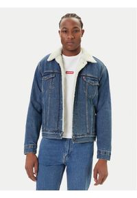 Levi's® Kurtka jeansowa Type III Sherpa 16365-0292 Niebieski Regular Fit. Kolor: niebieski. Materiał: bawełna