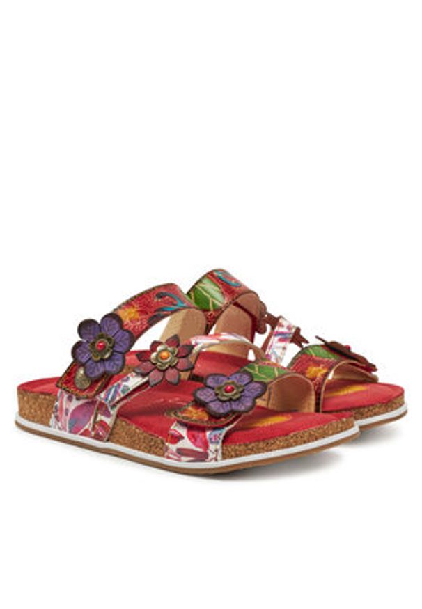 Laura Vita Klapki Brcyano 16 Czerwony. Kolor: czerwony. Materiał: skóra