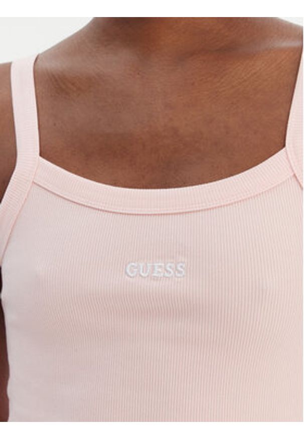 Guess Top V6GP16 K3180 Różowy Regular Fit. Kolor: różowy. Materiał: wiskoza
