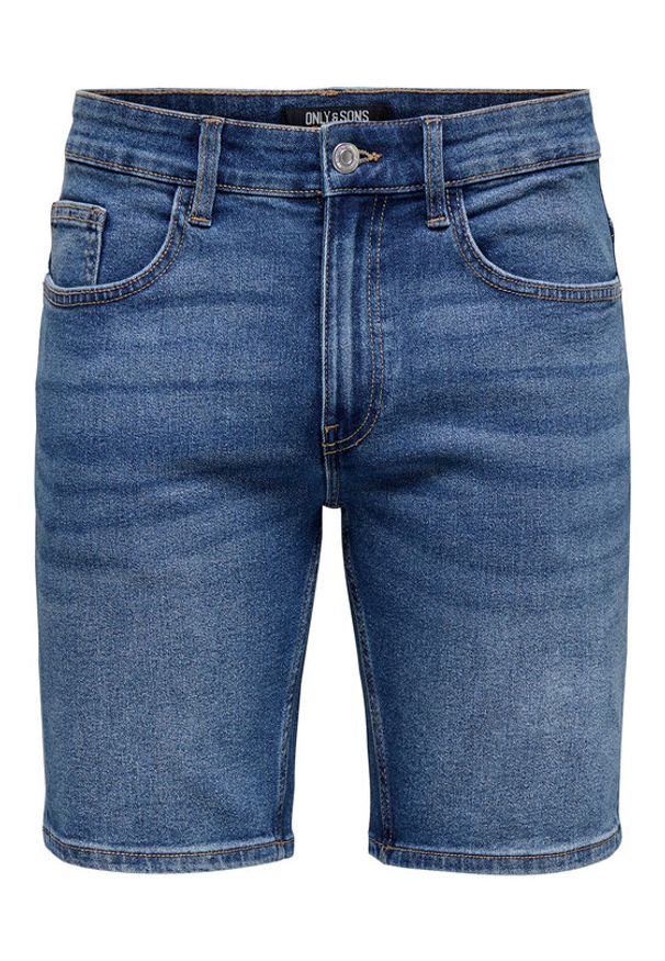 Only & Sons Szorty jeansowe Weft 22034527 Niebieski Regular Fit. Kolor: niebieski. Materiał: syntetyk