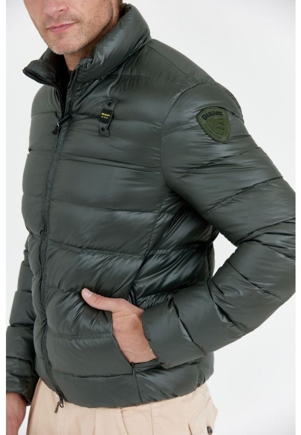 Blauer USA - BLAUER Ciemnozielona puchowa kurtka męska SETH, Rozmiar 3XL. Kolor: zielony. Materiał: puch