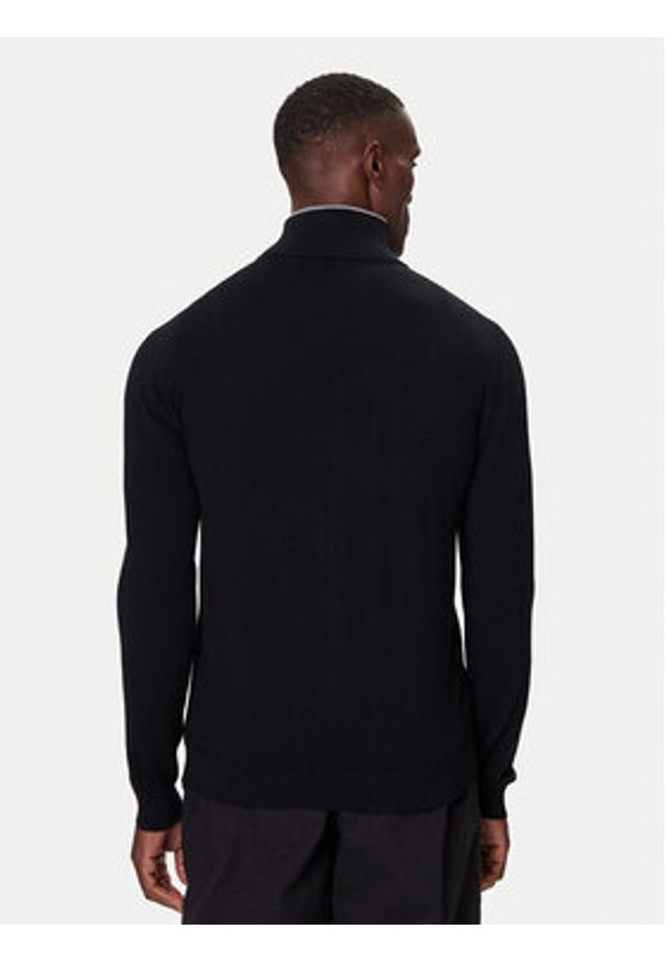 Karl Lagerfeld - KARL LAGERFELD Kardigan 655004 554399 Czarny Slim Fit. Typ kołnierza: dekolt w karo. Kolor: czarny. Materiał: wełna