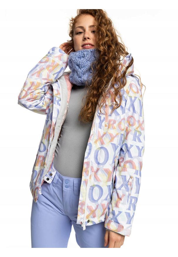 Kurtka narciarska damska Roxy Jetty Insulated. Kolor: biały. Materiał: poliester. Sport: narciarstwo