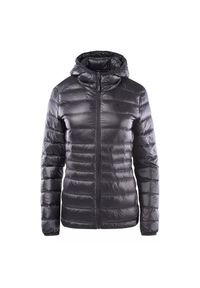 Damska kurtka z kapturem Iguana Marcha. Typ kołnierza: kaptur. Kolor: czarny. Materiał: puch. Sport: turystyka piesza #1