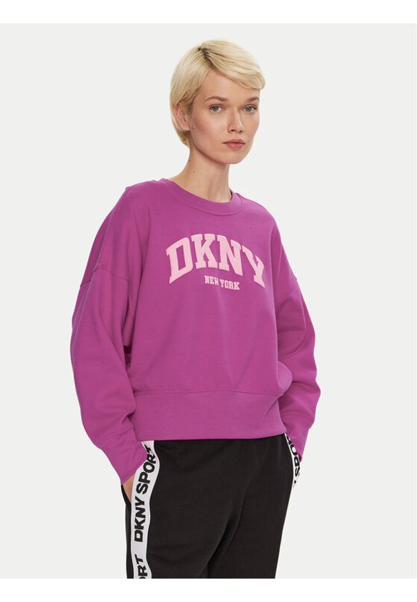 DKNY Sport Bluza DP4T9944 Różowy Loose Fit. Kolor: różowy. Materiał: syntetyk. Styl: sportowy