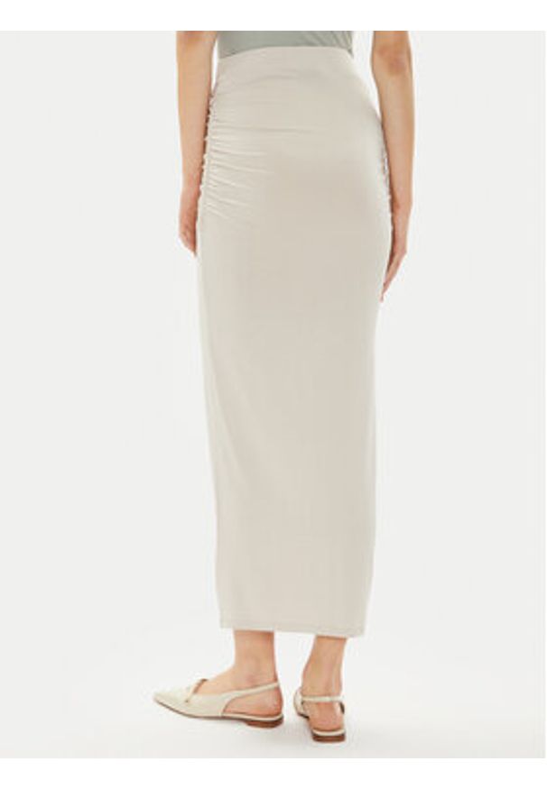 Gina Tricot Spódnica ołówkowa 20842 Beżowy Slim Fit. Kolor: beżowy. Materiał: wiskoza