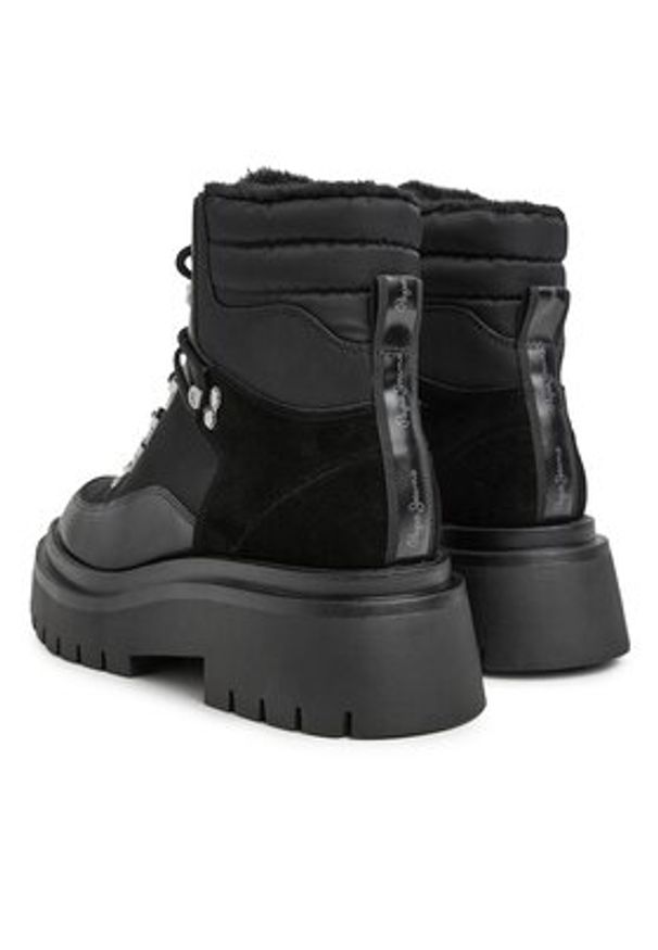 Pepe Jeans Botki PLS50498 Czarny. Kolor: czarny. Materiał: skóra