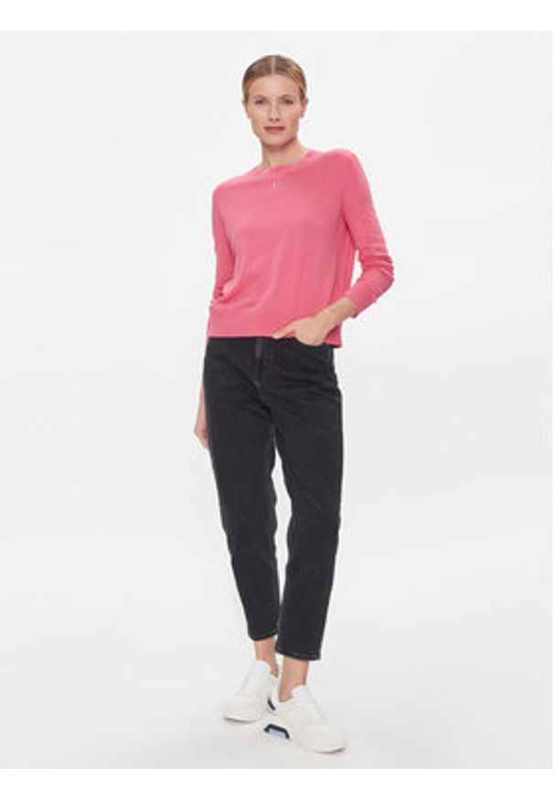 Tommy Jeans Sweter Tjw Essential Crew Neck Sweater DW0DW17254 Różowy Regular Fit. Kolor: różowy. Materiał: bawełna