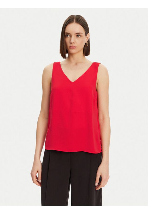 Pieces Top Franan 17146424 Czerwony Regular Fit. Kolor: czerwony. Materiał: syntetyk