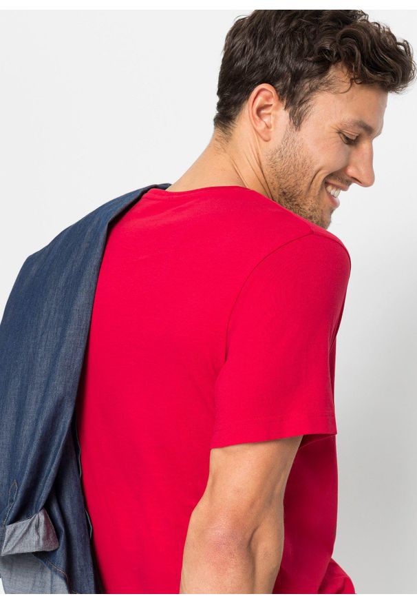 bonprix - T-shirt (3 szt.). Kolor: niebieski. Wzór: nadruk