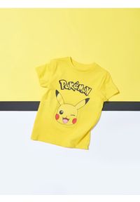 Sinsay - Koszulka Pokémon - żółty. Kolor: żółty. Materiał: bawełna. Wzór: nadruk