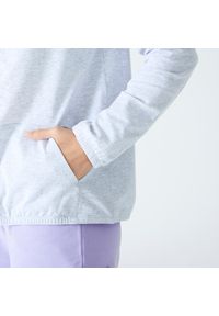 DOMYOS - Bluza na zamek damska Domyos Gym & Pilates 100. Kolor: szary. Materiał: elastan, bawełna, materiał. Sport: joga i pilates #1