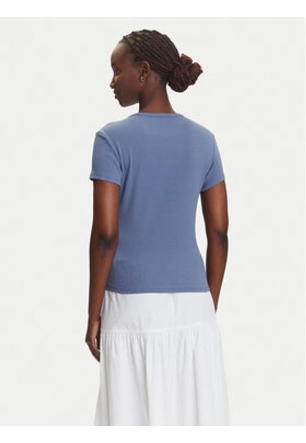 Tommy Jeans T-Shirt Essential DW0DW17383 Niebieski Slim Fit. Kolor: niebieski. Materiał: bawełna