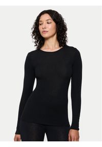 Triumph Koszulka piżamowa Beauty Layers 10225656 Czarny Slim Fit. Kolor: czarny. Materiał: wełna