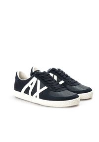 Armani Exchange Sneakersy | XUX035 XV088 | Mężczyzna | Granatowy. Nosek buta: okrągły. Kolor: niebieski. Materiał: tkanina, skóra ekologiczna. Wzór: nadruk, aplikacja