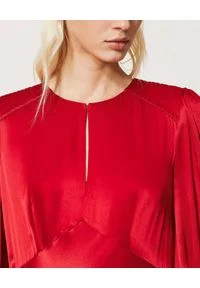 TwinSet - TWINSET - Czerwona satynowa sukienka maxi. Kolor: czerwony. Materiał: satyna. Długość: maxi #4