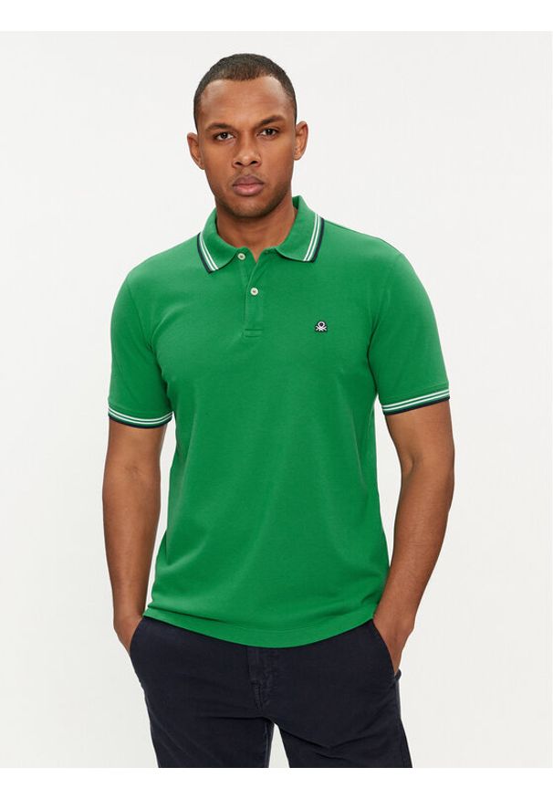 United Colors of Benetton - United Colors Of Benetton Polo 3WG9J3181 Zielony Regular Fit. Typ kołnierza: polo. Kolor: zielony. Materiał: bawełna