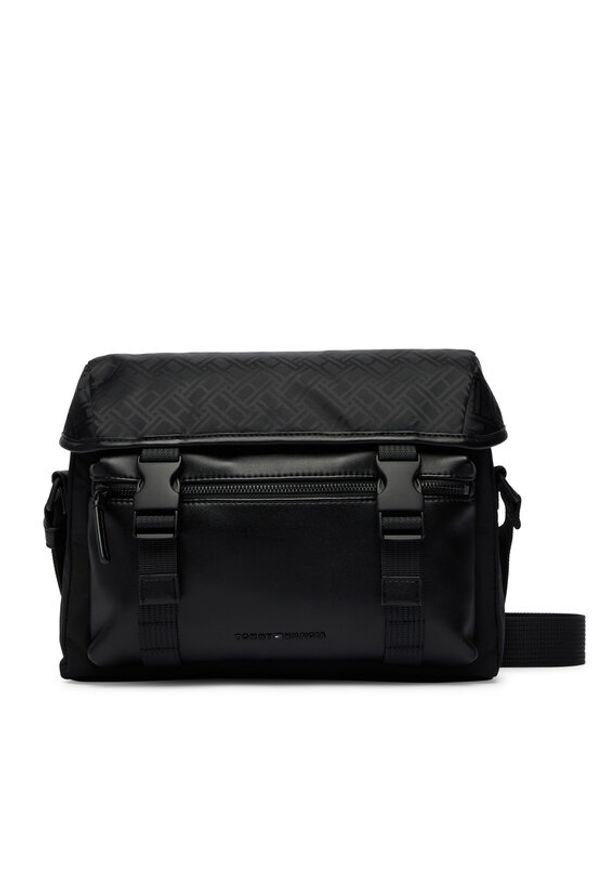 TOMMY HILFIGER - Tommy Hilfiger Saszetka Th Nylon Jacquard Satchel AM0AM14404 Czarny. Kolor: czarny. Materiał: materiał