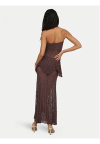 only - ONLY Top Aya 15375823 Brązowy ciemny Slim Fit. Kolor: brązowy. Materiał: syntetyk #6