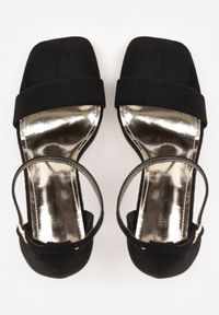 Born2be - Czarno-Złote Sandały na Szpilce z Paskiem Wokół Kostki Trisven. Okazja: na co dzień. Zapięcie: pasek. Kolor: czarny. Obcas: na szpilce. Styl: elegancki, klasyczny, casual #2