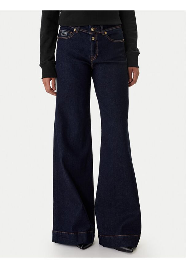 Versace Jeans Couture Jeansy 80HAB561 DW042L54 Granatowy Wide Leg. Kolor: niebieski