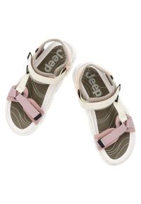 Sandały damskie Jeep, na platformie profilowane na rzepy sportowe i codzienne, kolorowe, JL51602A-001. Okazja: na co dzień, na spacer. Zapięcie: rzepy. Wzór: kolorowy. Sezon: lato. Obcas: na platformie. Styl: casual, sportowy #7