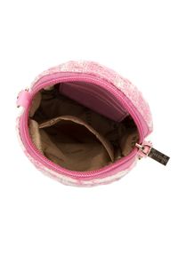 Wittchen - Damska minitorebka z tkaniny w kratę z błyszczącym owadem beżowo-różowa. Kolor: różowy, wielokolorowy, beżowy. Wzór: aplikacja, haft. Dodatki: z haftem. Materiał: zdobione. Styl: wizytowy #4