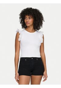 only - ONLY Top Mathilda 15308890 Biały Regular Fit. Kolor: biały. Materiał: bawełna #1