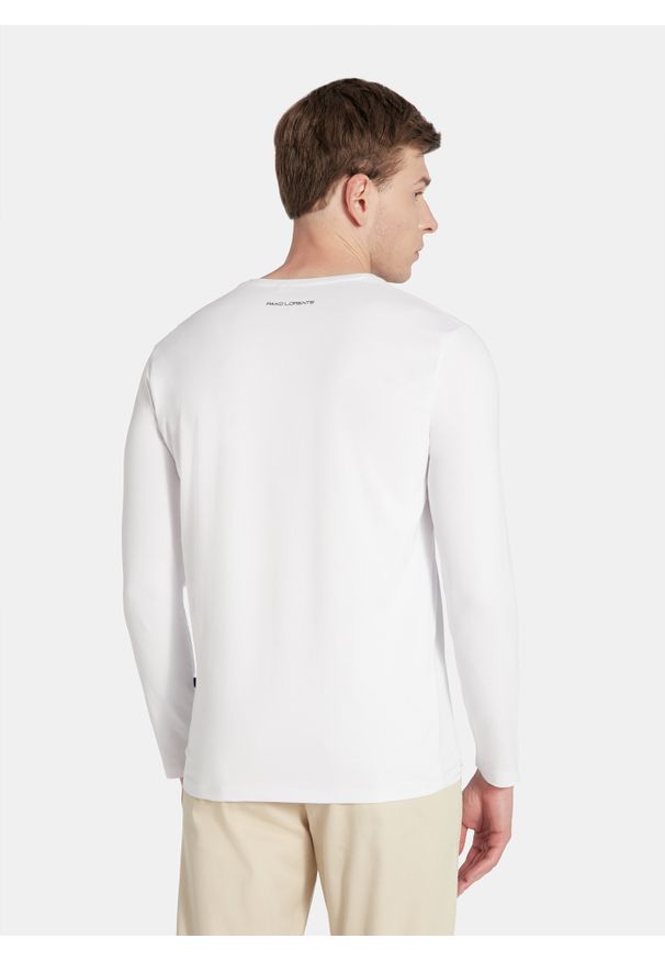 Pako Lorente - PAKO LORENTE – Longsleeve męski w kolorze białym. Kolor: czarny, niebieski, biały. Materiał: bawełna, elastan. Długość rękawa: długi rękaw. Długość: długie