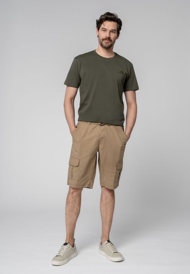 Volcano - Bawełniany t-shirt, Comfort Fit, T-INDU. Okazja: na co dzień. Materiał: bawełna. Długość rękawa: krótki rękaw. Długość: krótkie. Wzór: gładki. Styl: casual, klasyczny, elegancki