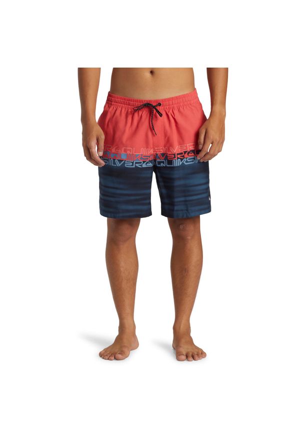 Quiksilver - Szorty kąpielowe dla Mężczyzn EVERYDAY WORDBLOCK VOLLEY 17" Czerwony. Kolor: czerwony. Materiał: poliester. Styl: klasyczny, sportowy