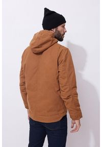Kurtka turystyczna męska Carhartt Washed Duck Sherpa Utility ocieplana. Kolor: brązowy