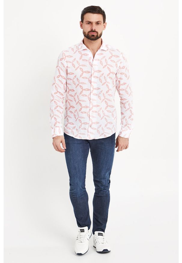 KOSZULA PEPPE JOOP!. Okazja: na co dzień. Materiał: len. Styl: casual, elegancki