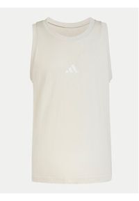 Adidas - adidas Tank top Essentials Small Logo IN6177 Beżowy Regular Fit. Kolor: beżowy. Materiał: bawełna #5