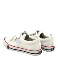Trampki buty dziecięce na rzepy American Club LH63/22 White białe. Okazja: na uczelnię. Nosek buta: okrągły. Zapięcie: rzepy. Kolor: biały. Materiał: bawełna, materiał, guma. Wzór: aplikacja #5