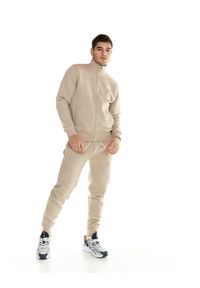 LEONE 1947 APPAREL - Dres męski Leone z pełnym zamkiem Urban. Kolor: beżowy. Materiał: dresówka. Sport: fitness