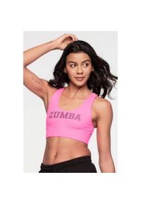 ZUMBA WEAR - Stanik sportowy damski Zumba Free To Belong. Kolor: różowy. Materiał: elastan, poliamid