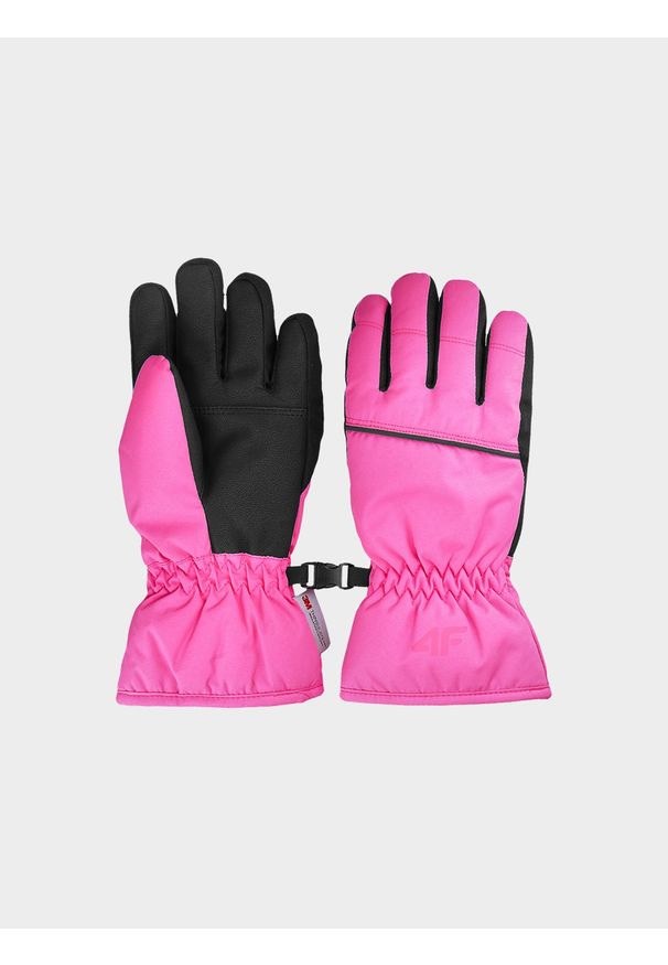 4f - Rękawice narciarskie Thinsulate© dziewczęce - różowe. Kolor: różowy. Materiał: materiał, syntetyk. Technologia: Thinsulate. Sport: narciarstwo