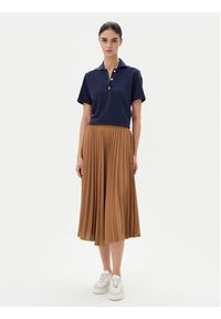 TOMMY HILFIGER - Tommy Hilfiger Spódnica plisowana WW0WW43886 Brązowy Regular Fit. Kolor: brązowy. Materiał: bawełna #4
