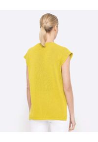 DENI CLER - Żółty sweter z krótkim rękawem. Kolor: żółty. Materiał: bawełna. Długość rękawa: krótki rękaw. Długość: krótkie #5