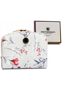 Portfel damski Peterson PTN 1830-F8 kwiaty. Materiał: skóra. Wzór: kwiaty