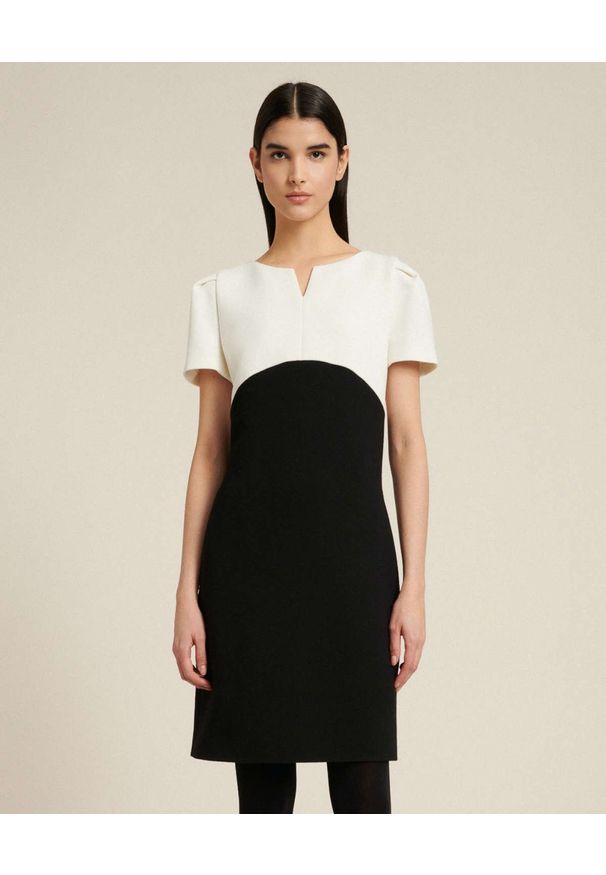 Luisa Spagnoli - LUISA SPAGNOLI - Czarno-biała sukienka mini Garanti. Kolor: czarny. Materiał: materiał. Długość: mini