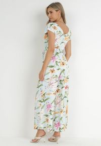 Born2be - Jasnoniebieski Kombinezon Arola. Kolor: niebieski. Materiał: tkanina, materiał. Długość rękawa: na ramiączkach. Długość: długie. Wzór: aplikacja #5