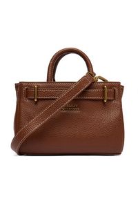 TOMMY HILFIGER - Tommy Hilfiger Torebka American Icon Micro Tote Leather AW0AW18167 Brązowy. Kolor: brązowy. Materiał: skórzane #7