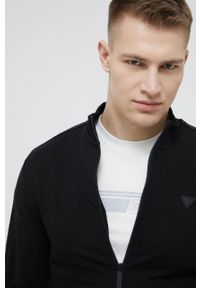 Guess Bluza męska kolor czarny z aplikacją. Okazja: na co dzień. Kolor: czarny. Materiał: bawełna. Wzór: aplikacja. Styl: casual #4