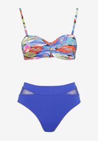 Born2be - Niebieskie Bikini Biustonosz i Majtki Figi z Abstrakcyjnym Wzorem Arinira. Kolor: niebieski #5
