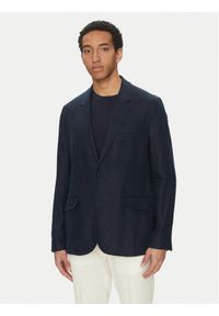 Michael Kors Marynarka CS5100TBEY Granatowy Slim Fit. Kolor: niebieski. Materiał: len