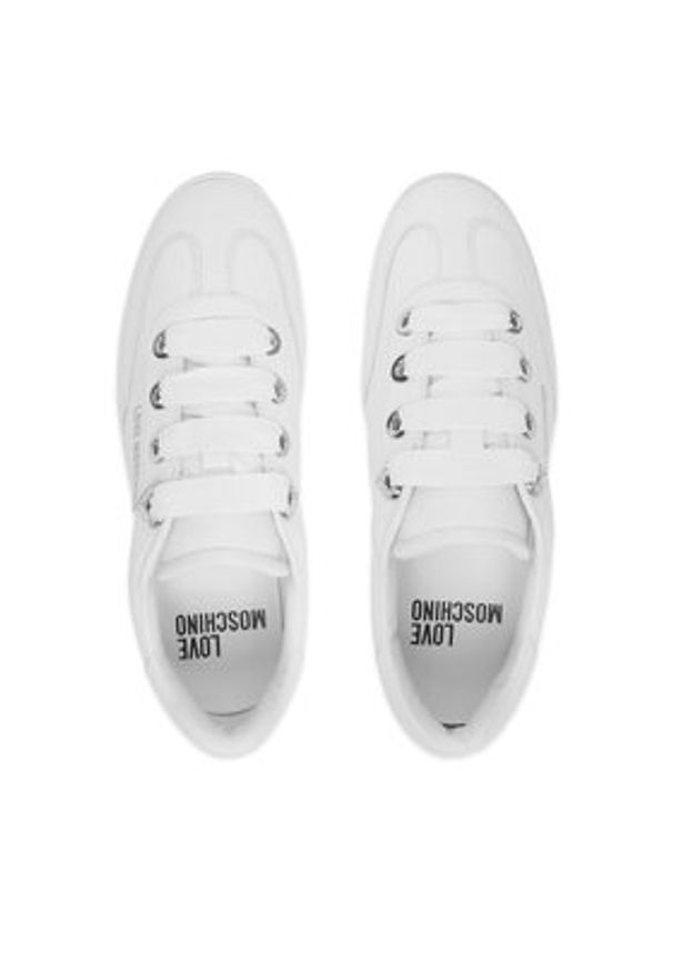 Love Moschino - LOVE MOSCHINO Sneakersy JA15142G1OIAX100 Biały. Kolor: biały. Materiał: skóra